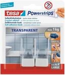 tesa Powerstrips Haken Large, transparent, 2 Haken