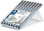 STAEDTLER&reg; pigment liner 308 Fineliner, Box mit 8 pigment liner schwarz in