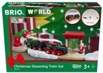 BRIO 63601400 BRIO World - Batterie-Dampflok Weihnachts-Set