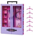 MATTEL HJL65 Barbie Kleiderschrank mit Tragegriff (lila/rosa) ausklappbar mit