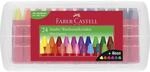 Faber-Castell Jumbo Wachsmalkreide Dreikant, 24er Kunststoffbox mit Schaber