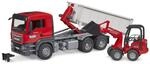 BRUDER&reg; 03767 MAN TGS LKW mit Abrollcontainer und Sch&auml;ffer Hoflader 2630
