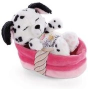NICI 47891 Sleeping Pets Welpe Dalmatiner 12 cm im pink-rosanen K&ouml;rbchen