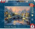 Schmidt Spiele Puzzle - Thomas Kinkade, Winterliches Dorf, 1.000 Teile