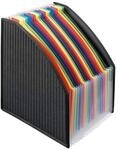 Veloflex Stehsammler F&auml;cherbox A4, schwarz mit 23 bunten F&auml;chern