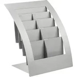 Tischprospekthalter VARIA, A4/ A5/ DIN lang, F&auml;cher 5, Metall, silber