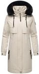 Winter Kurzmantel mit Kapuze und Kunstfell "Kaltwetterretter 14" Pearl Grey XS