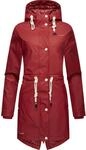 Wasserdichter Regenmantel mit Kapuze "Flower of Ocean" Blood Red XS