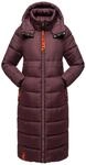 Langer Winter Steppmantel "Kristallblume" Wine S