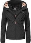 Leichte &Uuml;bergangsjacke mit Kapuze "Erdbeere" Schwarz XS