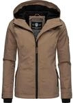 Leichte &Uuml;bergangsjacke mit Kapuze "Brombeere" Taupe XXXL