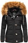 Winter Steppjacke mit abnehmbarem Kunstfell "Zoja" Schwarz S