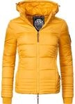 Kurze Winter Steppjacke mit Kapuze "Sole" Gelb S