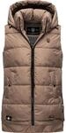 Warme Steppweste mit abnehmbarer Kapuze "Zarinaa" Taupe XS
