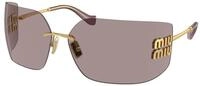 Miu Miu Damen Miu Miu MU 54YS 5AK06I Sonnenbrillen Metall Gold Braun Geometrisch
