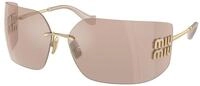 Miu Miu Damen Miu Miu MU 54YS ZVN20F Sonnenbrillen Metall Gold Rosa Geometrisch