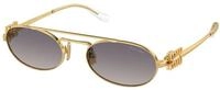 Miu Miu Damen Miu Miu MU 54ZS 5AK30C Sonnenbrillen Metall Gold Grau Rund Gespiegelt
