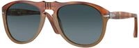 Persol Herren Persol PO0649 1025S3 Sonnenbrillen Acetat Braun Blau Pilot Polarisiert
