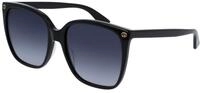 Gucci Damen Gucci GG0022S 001 Sonnenbrillen Acetat Schwarz Grau Cat Eye Normal