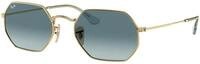 Ray - Ban Unisex Ray - Ban RB3556N OCTAGONAL 91233M Sonnenbrillen Metall Gold Blau