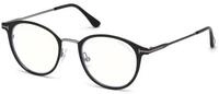 TOM FORD Unisex TOM FORD FT5528-B 001 Optische Fassungen Metall Schwarz Rund Normal