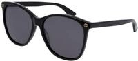 Gucci Damen Gucci GG0024S 001 Sonnenbrillen Plastik Schwarz Grau Rund Normal