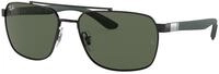Ray - Ban Herren Ray - Ban RB3701 002/71 Sonnenbrillen Stahl Schwarz Gr&uuml;n