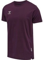 Hummel hmlMOVE GRID COTTON T-SHIRT S/S - GRAPE WINE - S