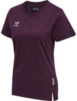 Hummel hmlMOVE GRID COT. T-SHIRT S/S WOMAN - GRAPE WINE - XS