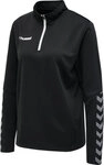 Hummel hmlAUTHENTIC HALF ZIP SWEATSHIRT WOMAN - BLACK/WHITE - L