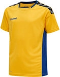 Hummel hmlAUTHENTIC KIDS POLY JERSEY S/S - SPORTS YELLOW/TRUE BLUE - 140