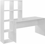 Schreibtisch mit Regal Wei&szlig; 170x59x143