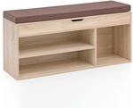 Schuhbank WL5.344 mit Sitzfl&auml;che Garderoben-Bank Holz 104x51x32 cm Sonoma
