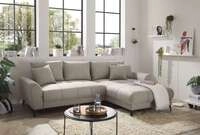 Sofa Bern von ED Exciting Design mit Schlaffunktion Farbe Sand, Bettkasten und...