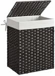 W&auml;schekorb aus Polyrattan Schwarz