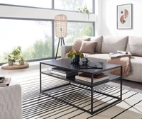 Couchtisch 100x60x45 cm Metall Wohnzimmertisch Industrial Schwarz