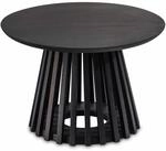 Couchtisch 60x60x41 cm Mango Massivholz Schwarz Sofatisch Rund