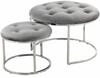 Hocker Becky 825 2er-Set Taupe / Gold