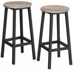Barhocker 2er Set Greige-Schwarz