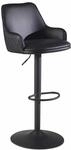 Barhocker Kunstleder Schwarz Hocker mit Lehne 86 - 106 cm
