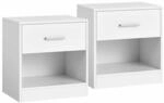 Nachttisch 2er Set naturbeige-klassikwei&szlig;