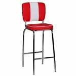 Barstuhl American Diner 50er Jahre Retro Rot Wei&szlig;