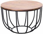 Couchtisch WL5.677 60x39x60 cm Sheesham Massivholz / Metall Korbtisch