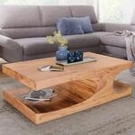 Couchtisch BOHA Massiv-Holz Akazie 118 cm breit Wohnzimmer-Tisch Design dunkel-braun