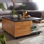 Design Couchtisch 70x70 cm Anthrazit / Sandeiche