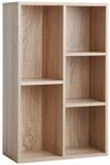 B&uuml;cherregal mit 5 F&auml;chern Holzoptik