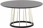 Couchtisch Rund 80x80x42 cm Schwarz Gold Sofatisch Metall Modern