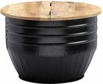 Couchtisch Mango Holz Metall 60x41x60 cm Industrial Style Rund