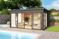 Lasita Maja 41284, Lasita Maja Domeo 5 Gartenhaus Blockhaus 44 mm, 418 x 418,
