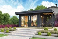 Lasita Maja 41334, Lasita Maja Domeo 7 Gartenhaus Blockhaus 44 mm mit Anbau,...